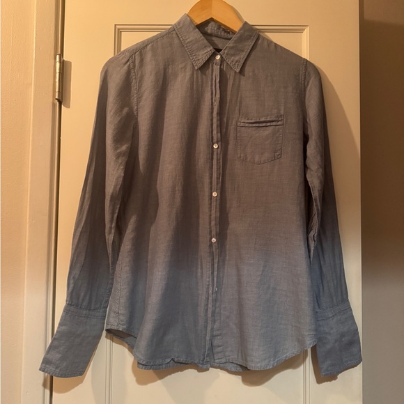 Nili Lotan Light Blue Small Cotton Button-Up Blouse - Picture 2 of 5